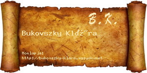 Bukovszky Klára névjegykártya